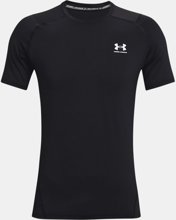 Men's HeatGear® Armour Fitted Short Sleeve in Black image number 5